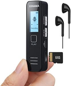 XIHAMA 64GB Mini Voice Recorder, Digtal Voice Recorder Spy Hidden Pocket Tape Recorder with Playback for Lectures, Meetings, 4608 Hours Handheld Audio Recorder with Microphone, USB Charge, Password