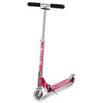 Micro Scooters | Micro Sprite Classic LED Children's Scooter | Handlebar Adjustable | Light Up Wheels | Foldable | Kickstand | 5 to Teen | Boys & Girls | Pink Stripe