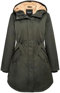 Orolay Women's Thicken Fleece Lined Parka Winter Coat Hooded Jacket with Pockets Deep Forest S