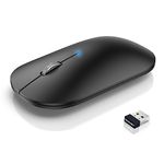 TECKNET Bluetooth Mouse, Rechargeable 2.4G Wireless Mouse for Laptop, Tri-mode Slim Silent Computer Mouse 4000 DPI Portable for Macbook/iPad/Android/Windows/Linux (Black)