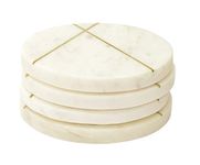 SWHF Premium Handmade Coaster Set for Tea, Coffee & Cocktails | Use Outdoors and Indoors Perfect for The Patio, Home Parties, Cocktail Parties | Tabletop Protection | Set of 4 Coasters (White)