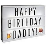 A4 Cinematic Lightbox | Includes 205 Letters & Emoji | Illuminated Light Up Box Sign | Battery or USB Powered | Party Decoration | Message Box | Pukkr