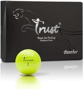 Trust Panther,Extra Thin Urethane Cover with Max COR Big Core,Soft & Elasticity Feel, Green Side Control with Distance,Yellow-1 Dozen (12 Balls)