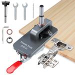 35mm Concealed Hinge Jig, Cabinet Door Hinge Jig, Accurate Hinge Drilling Jig Hole Guide Locator, Aluminum Alloy Household Woodworking Tools for Door Cabinets Hinges Mounting