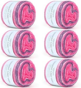 Aeelike Cake Yarn for Crocheting, 6 Skeins Gradient Yarn 100g (3.52 oz) 245m (267 Yards) # 3 Light Weight, Soft Ombré Yarns Fairyland Yarns Rainbow for Making Colorful Crafts, Lotus Purple Gradient