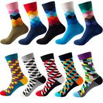 Dress Socks for Mens Womens Colorful Funny Novelty Crew Socks 10 Pack