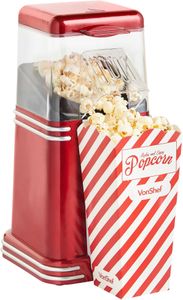 VonShef Retro Popcorn Maker – Red Electric Popcorn Machine