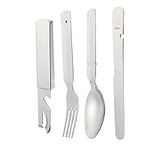 ADOCARN Travel Cutlery 4pcs Set Outdoor Tableware Flatware Dishware Outdoor Picnic Cutlery and Fork Stainless Steel Travel Spoon