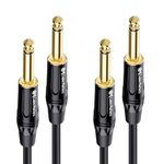 Cable Matters 2-Pack 1/4 Inch TS to TS Electric Guitar Cable (1/4 Cable) 6 Feet