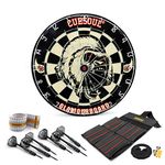 CUESOUL GLAMOURBOARD TRI-Eyes Official Size Sisal Bristle Dartboard Set with Extra Steel Tip Darts 6 Pack Without Dartboard Surround