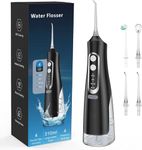 Warewell UK New Dental Water Flosser Cordless for Teeth,Implants,Braces Cleaning and Massage Gums,Portable Oral Irrigator 4 Jet Modes USB Rechargeable, IPX7 Waterproof Large Tank310ml