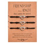 CERSLIMO Friendship Bracelet for Girls - Best Friend Bracelet Friendship Gifts for 3 Girls, Heart Infinite Friendship Bracelets Gifts for Women | Bff Friendship Bracelets for Birthday Christmas Gifts