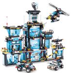 MindBox City Police Station Building Set with Police Car & Helicopter,1430pcs Building Block Toy Gift for Boys 6-12