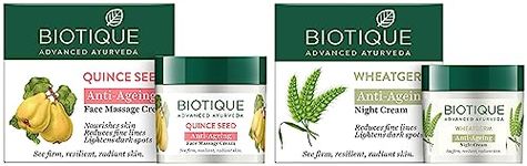 Biotique Bio Wheat Germ FIRMING FACE and BODY NIGHT CREAM For Normal To Dry Skin, 50G And Biotique Bio Quince Seed Nourishing Face Massage Cream For Normal To Dry Skin, 50G