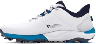 Under Armour Men's Drive Pro Golf Shoe, (101) White/Capri/Midnight Navy, 10.5