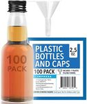 IMPRESA [100 pack 75ml 2.5oz Mini Liquor Bottles Bulk for Any Spirit Anytime - Unique Party Touch w/Mini Plastic Bottles for - Easy Clean - No Leak Bottles w/Caps