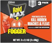 Raid Max Fogger, Insect Killer for Mosquito, Ant, Roach, Spider, Flea, for Indoor Use 6.3 Ounce (Pack of 1)