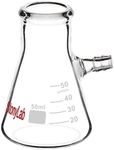 StonyLab Glass 50ml Heavy Wall Borosilicate Glass Filtering Flask, Bolt Neck with Tubulation, 50ml