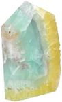 AMOYSTONE Natural Fluorite Wand Healing Crystal Stone Obelisk Large Tower Slab Block for Home Décor, Irregular Texture Clear Green 1.3-1.7 LBS