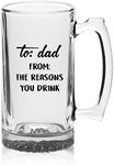 Your Dream Party Shop To Dad From The Reasons You Drink Beer Glass Mug - 16oz Beer Mug, Dad Birthday Gifts, Funny Dad Gifts, Papa Glass, Papa Beer Mug, Beer Mugs for Dad