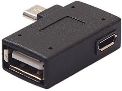 Fun-Home 2-in-1 Powered Left Angle USB 2.0 Micro Male to USB Female Host OTG Adapter for Samsung, Firestick，Playstation Classic，SNES Mini,NES/SNES Classic,Chromecast and More Smartphone or Tablet