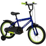 Huffy Pro Thunder 16-inch Kid's Bike, aged 5-7 years, Ion Blue, Removable Stabilisers, Chainguard, Front and Rear Mudguards, Dual Caliper Brakes