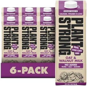 PLANTSTRONG MILK Oat & Walnut – Whole Plant-Based Milk, Fortified with Calcium, B12 & D3, No Gums or Oils, Non-GMO Project Verified, Gluten Free, Vegan (6-Pack (32 Fl Oz Each)) + Recipe Guide