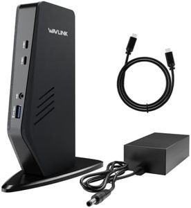 WAVLINK USB C Universal Laptop Docking Station with 60W,Dual 4K @60Hz Monitor for USB-C and USB 3.0,Compatible with Windows, Mac, and Chrome(2 HDMI,2 DP, 6xUSB, LAN, Audio)