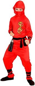 WIDMANN MILANO PARTY FASHION - Costume da bambino Red Dragon Ninja, guerriero, samurai, costumi in maschera