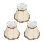 Shades for Chandeliers, Small Lamp Shades Clip on Bulb Modern European Style Bell Lamp Shades Mini Lamp Shades French Country White Chandelier Lamp Shades, 3 Pack