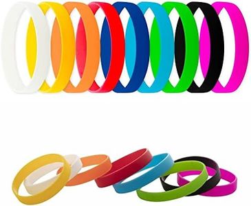 ANTEVIA - Lot de 9 bracelet silicone unisexe 20 x 1.2cm | PLUS DE 20 MODÈLES | Caoutchouc | Couleurs : Blanc Bleu Jaune Noir Orange Rouge Vert Violet (Wristy)
