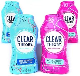 Clear Theory Water Flavoring Drops with Electrolytes, Water Enhancer Liquid Flavored Water Drink Mix, Hydration for Kids, Vegan, Gluten Free, Low Calorie (Blue Raspberry & Watermelon Berry)