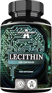 Lecithin 1200mg with Vitamin E - 180 Softgel Capsules - High Strength Soy Lecithin Supplement - 6 Months Supply - Supports Cognitive and Cardio Health - Laboratory Tested - by Apollo's Hegemony