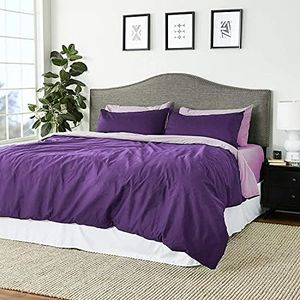 Tache Home Fashion DC46PC-PPK 4-6 Pieces Reversible Duvet Set, King, Purple