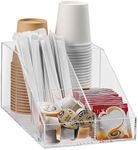Navaris 4 Compartment Coffee Organiser - Sugar, Creamer, Tea Supplies - Office & Kitchen Countertop Organisation