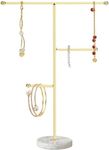 Yofidra Jewelry Organizers and Storage, Stand Display Necklace Holder Solid Marble Bases T-Bar, Jewelry Stand Holder Organizer for Bangles, Necklaces, Bracelets, Rings and Earrings