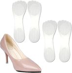 High Heel Cushion Inserts Women, ¾ Adhesive High Heel Relief Insoles Prevent Slipping, Silicone Invisible Cushioning Insoles, Arch Support Shoe Inserts for High Arch Flat Feet, 2 Pairs, Clear