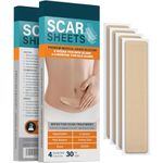 Silicone Scar Removal Sheets - Keloid, C Section, Post Surgery & Acne Scars Treatment-2 Month Supply - Silicon Soft Long Strips & Sheets Healing Alternative to Gel, Tape etc -5.7" x 1.57"- Beige