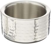 Winco DWCC-5H Double Wall Wine Coaster, Satin Finish, Hammered, 5" Diameter, Stainless Steel, Silver