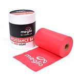 Meglio Resistance Bands Roll - Latex Free Exercise Bands for Building Strength, Pilates Band for Fitness, Flexibility, Physiotherapy, Stretching & Yoga Bands | (23 Meter)