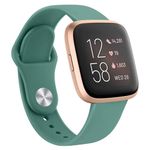 Tobfit Silicone Band for Fitbit Versa 2 Fitness Tracker, Soft Quick-Release Sport Strap for Fitbit Versa SE Fitness Tracker (Watch Not Included), Wristband with Metal Buckle for Men Women(Pine Green)