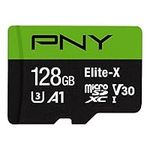 PNY 128GB Elite-X Class 10 U3 V30 microSDXC Flash Memory Card - 100MB/s, Class 10, U3, V30, A1, 4K UHD, Full HD, UHS-I, microSD