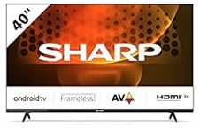 Sharp 2T-C40FH6KL2AB 40-Inch 2022 FHD Android Smart Frameless LED TV with Freeview Play, 1080p, Dolby Digital, Google Assistant, HD Tuner, Chromecast built-in, 3x HDMI, 2 x USB & Bluetooth – Black