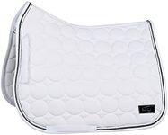 HORZE Marquess Quilted Quick-Dry Dressage Saddle Pad with Crystal Trim - White - Horse