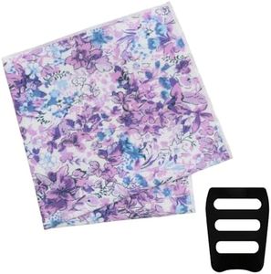 GHTIYLP Floral Pocket Squares for Men with Holder Printed Flower Mens Handkerchief Cotton Suit Pocket Hanky for Wedding (Lavender Dream)