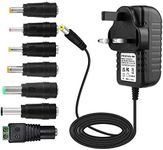 YUWLDD Power Supply Adapter 12V 1A 12W,Power Plug for Home Appliances,CCTV Camera,Yamaha keyboard,Routers,Hubs,LED strips,Telekom,T-Com,Speedport,Radiowecker,Scanner,Switch+7 Plugs