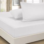 Imperial Rooms King Size Fitted Sheets - Extra Deep Brushed Microfiber White Bed Sheets 40cm/16" Easy Care Soft Fitted Bed Sheet - Shrinkage and Fade Resistant