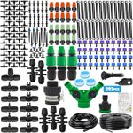 ZOUFRIDN 292 PCS Irrigation System Greenhouse Watering Systems,468FT/45M Drip Irrigation System, Automatic Irrigation System with Adjustable Nozzle Sprayer and Dripper Automatic for Lawn/Garden/Patio