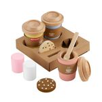 Fisher-Price Preschool Toy Wooden Coffee To Go Set, 15 Wood Pieces Café Cups & Treats for Pretend Play Kids Ages 3+ Years, HXT85