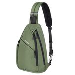 TITECOUGO Sling Backpack Travel Shoulder Bag One Strap Crossbody Bags Lightweight Chest Daypack Camp Day Packs for Women and Men Hiking Accessories Large Green